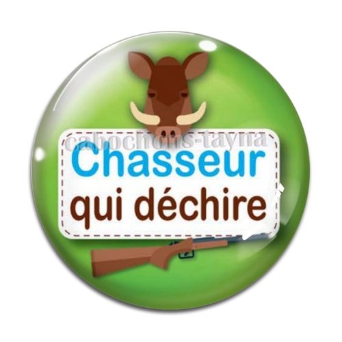 Cabochon chasseur qui déchire, cabochon résine ou verre rond différente taille