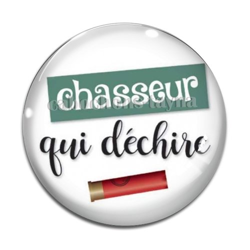 Cabochon chasseur qui déchire, cabochon résine ou verre rond différente taille