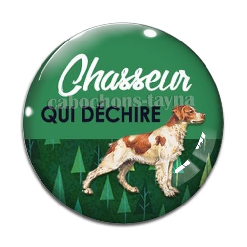 Cabochon chasseur qui déchire, cabochon résine ou verre rond différente taille