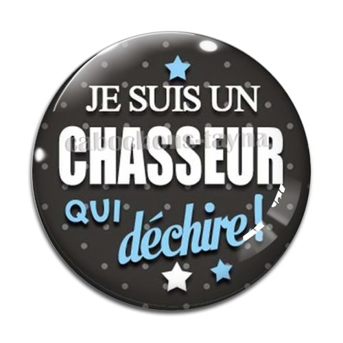 Cabochon chasseur qui déchire, cabochon résine ou verre rond différente taille