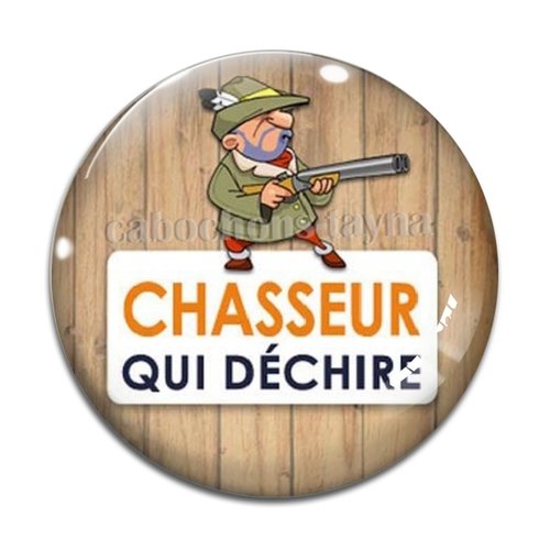 Cabochon chasseur qui déchire, cabochon résine ou verre rond différente taille
