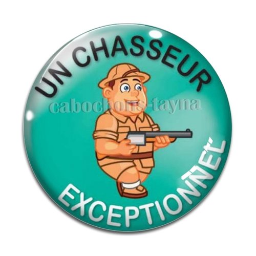 Cabochon chasseur exceptionnel, cabochon résine ou verre rond différente taille