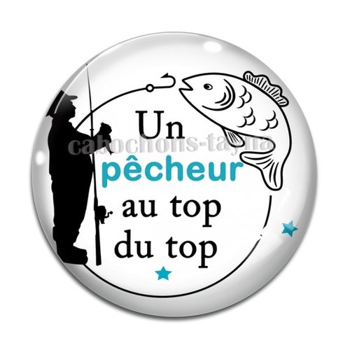 Cabochon un pêcheur top, cabochon résine ou verre rond différente taille
