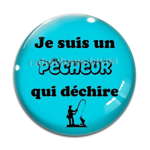 Cabochon pêcheur qui déchire, cabochon résine ou verre rond différente taille