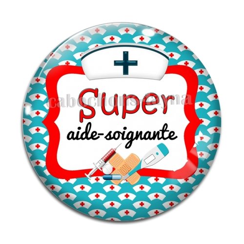 Cabochon super aide soignante, résine ou verre différente taille