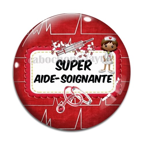 Cabochon super aide soignante, résine ou verre différente taille
