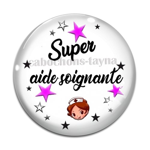 Cabochon super aide soignante, résine ou verre différente taille