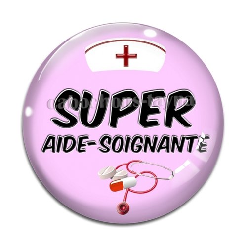 Cabochon super aide soignante, résine ou verre différente taille