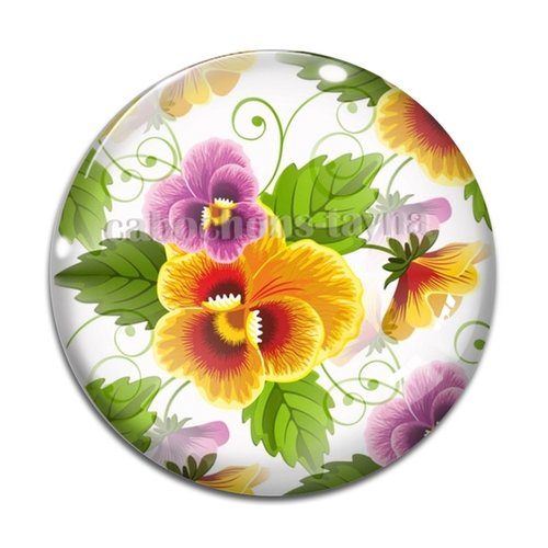 Cabochon fleur, résine ou verre différente taille