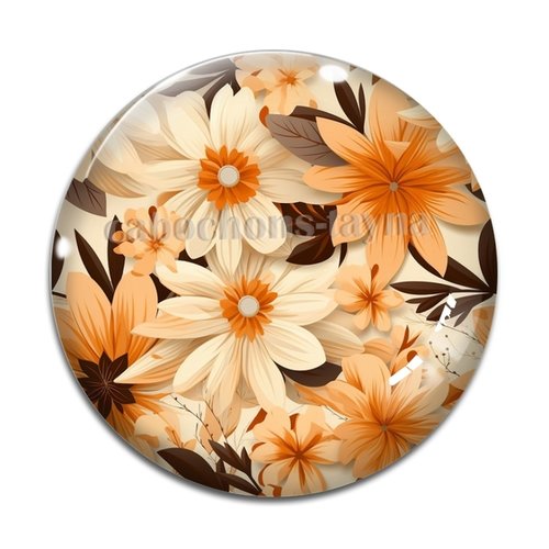 Cabochon fleur, résine ou verre différente taille