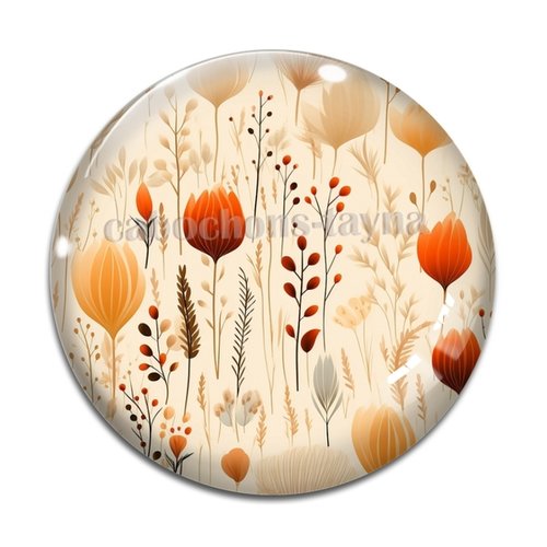 Cabochon fleur, résine ou verre différente taille