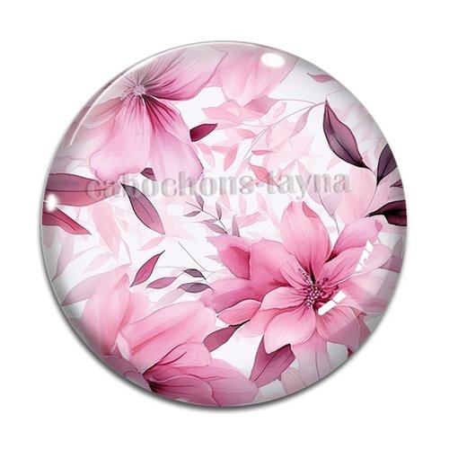 Cabochon fleur exotique, résine ou verre différente taille