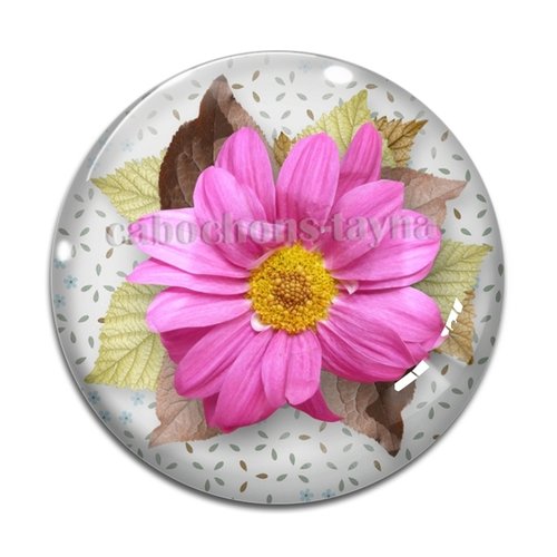 Cabochon fleur, résine ou verre différente taille