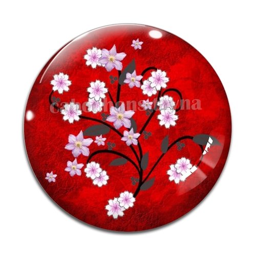 Cabochon fleur, résine ou verre différente taille