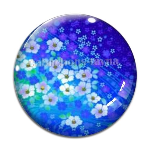 Cabochon fleur, résine ou verre différente taille