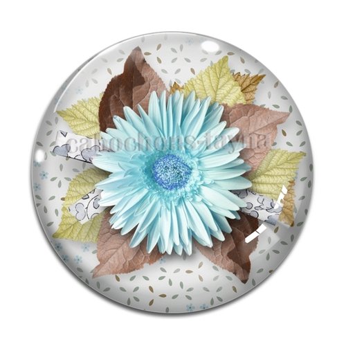 Cabochon fleur, résine ou verre différente taille