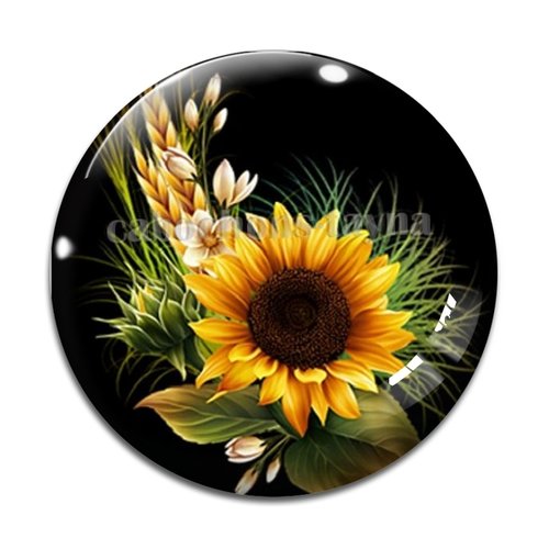 Cabochon tournesol, résine ou verre différente taille