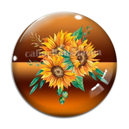 Cabochon tournesol, résine ou verre différente taille