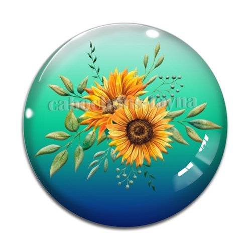 Cabochon tournesol, résine ou verre différente taille