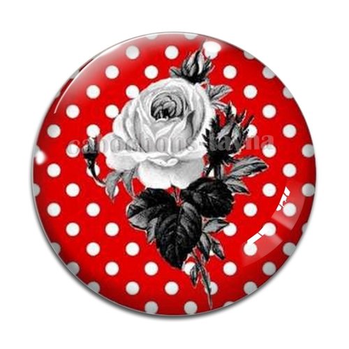 Cabochon fleur rose, résine ou verre différente taille