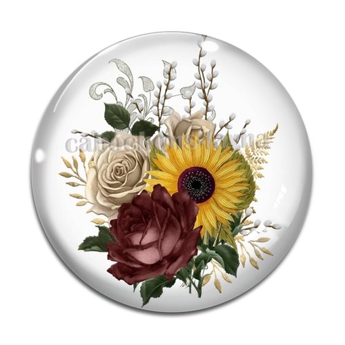 Cabochon tournesol, résine ou verre différente taille