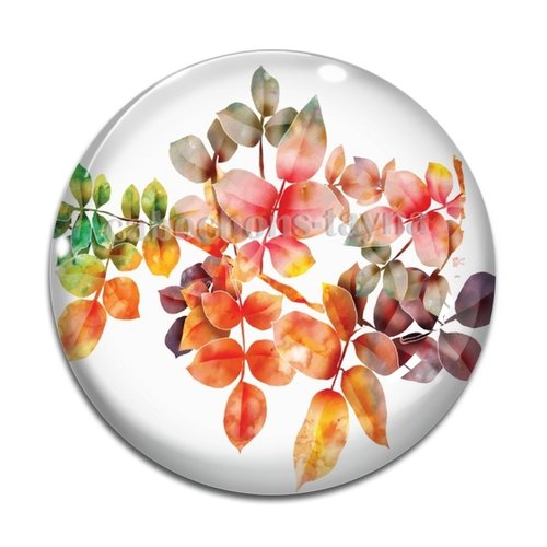 Cabochon feuille, résine ou verre différente taille