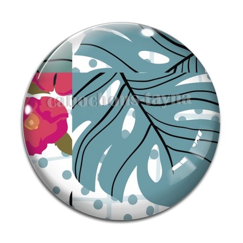 Cabochon feuille, résine ou verre différente taille