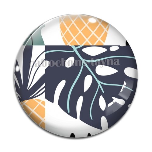Cabochon feuille, résine ou verre différente taille