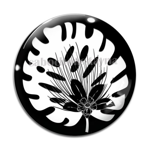 Cabochon feuille, résine ou verre différente taille