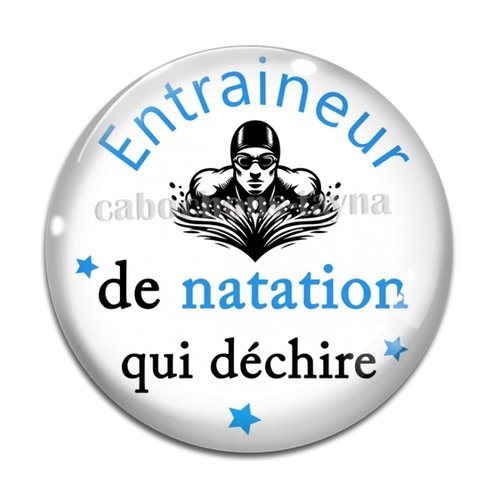 Cabochon entraineur de natation, résine ou en verre différente taille