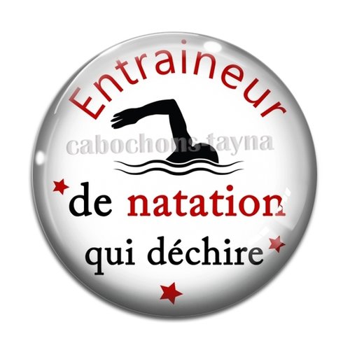 Cabochon entraineur de natation, résine ou en verre différente taille