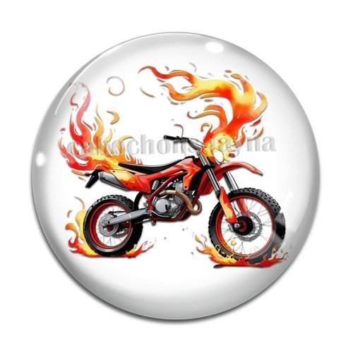 Cabochon motocross, résine ou en verre différente taille