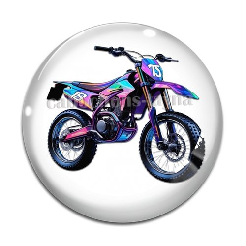 Cabochon motocross, résine ou en verre différente taille