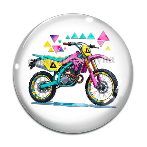 Cabochon motocross, résine ou en verre différente taille