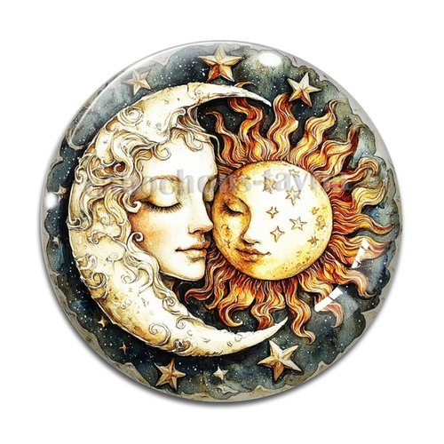 Cabochon soleil, en résine ou en verre différente taille