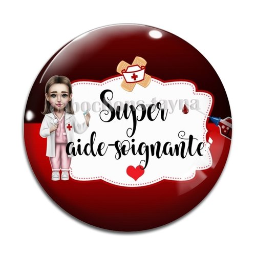 Cabochon super aide soignante, résine ou verre différente taille