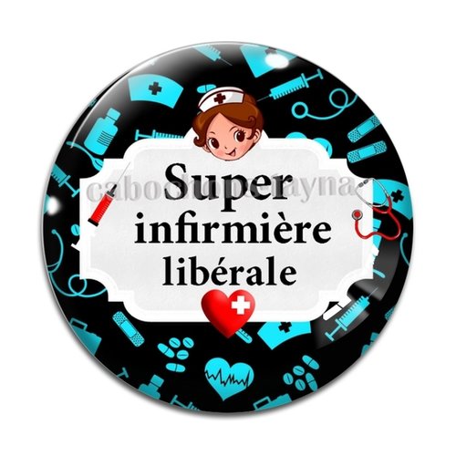 Cabochon infirmière libérale, résine ou verre différente taille