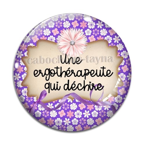 Cabochon ergothérapeute qui déchire, résine ou verre différente taille