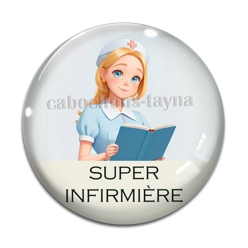 Cabochon super infirmière, résine ou verre différente taille