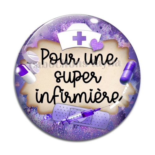 Cabochon super infirmière, résine ou verre différente taille