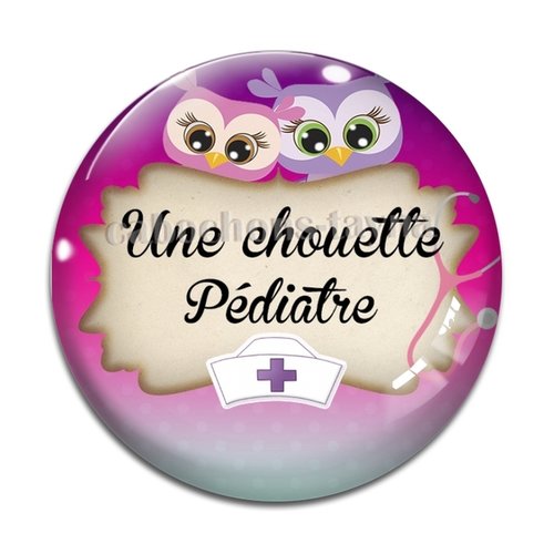 Cabochon chouette pédiatre, résine ou verre différente taille