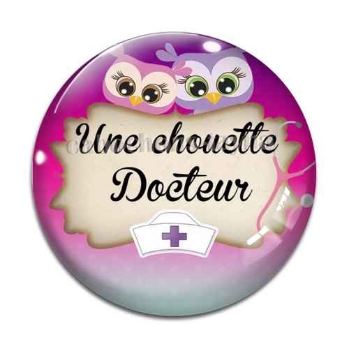 Cabochon chouette docteur, résine ou verre différente taille