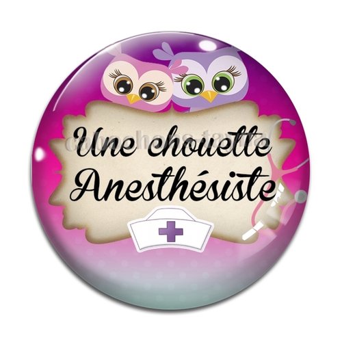 Cabochon chouette anesthésiste, résine ou verre différente taille