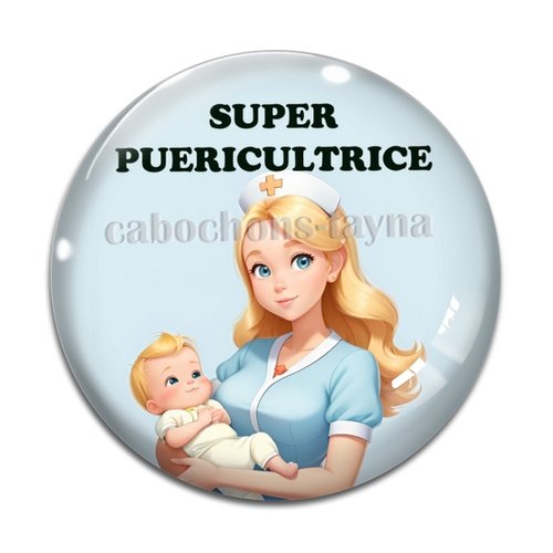 Cabochon super puéricultrice, résine ou verre différente taille