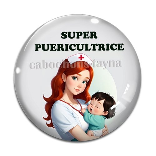 Cabochon super puéricultrice, résine ou verre différente taille