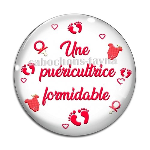 Cabochon puéricultrice formidable, résine ou verre différente taille