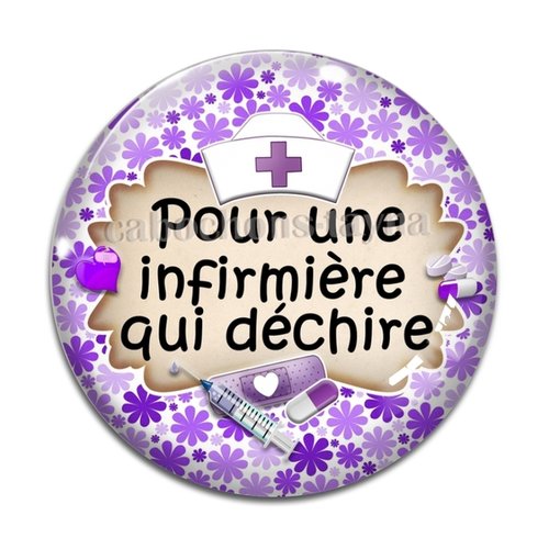 Cabochon infirmière qui déchire, résine ou verre différente taille