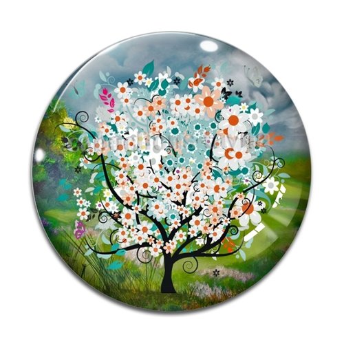 Cabochon arbre de vie, cabochon résine - ou verre rond différente taille