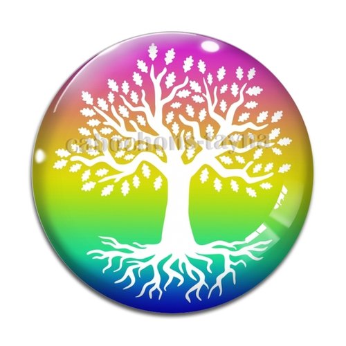 Cabochon arbre de vie, cabochon résine - ou verre rond différente taille