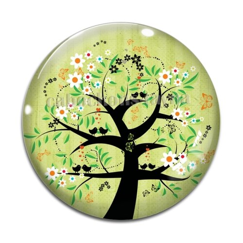 Cabochon arbre de vie, cabochon résine - ou verre rond différente taille